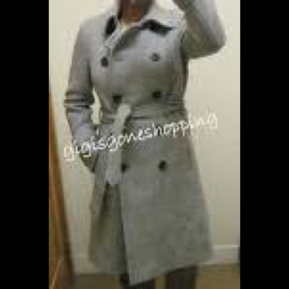 Jcrew NWT icon trench wool boulevard coat in Navy sz 0 - Picture 7 of 16